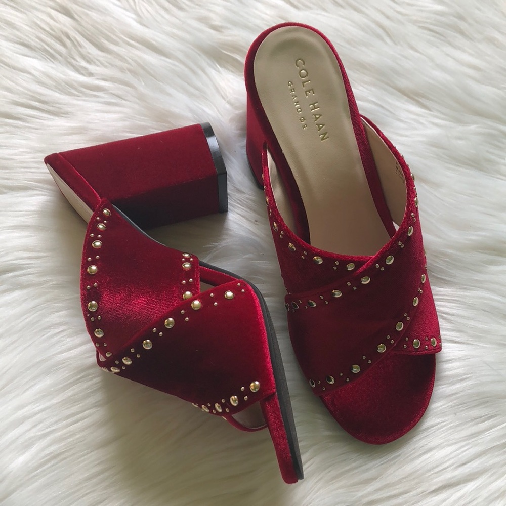 Cole Haan Gabby Studded Slip-On Block Heel Sandal - Picture 7 of 8